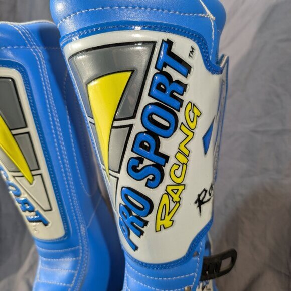 Vintage PRO SPORT Racing Motocross Boots Blue & White - Size 10 - 80s MX Radium - Picture 2 of 11